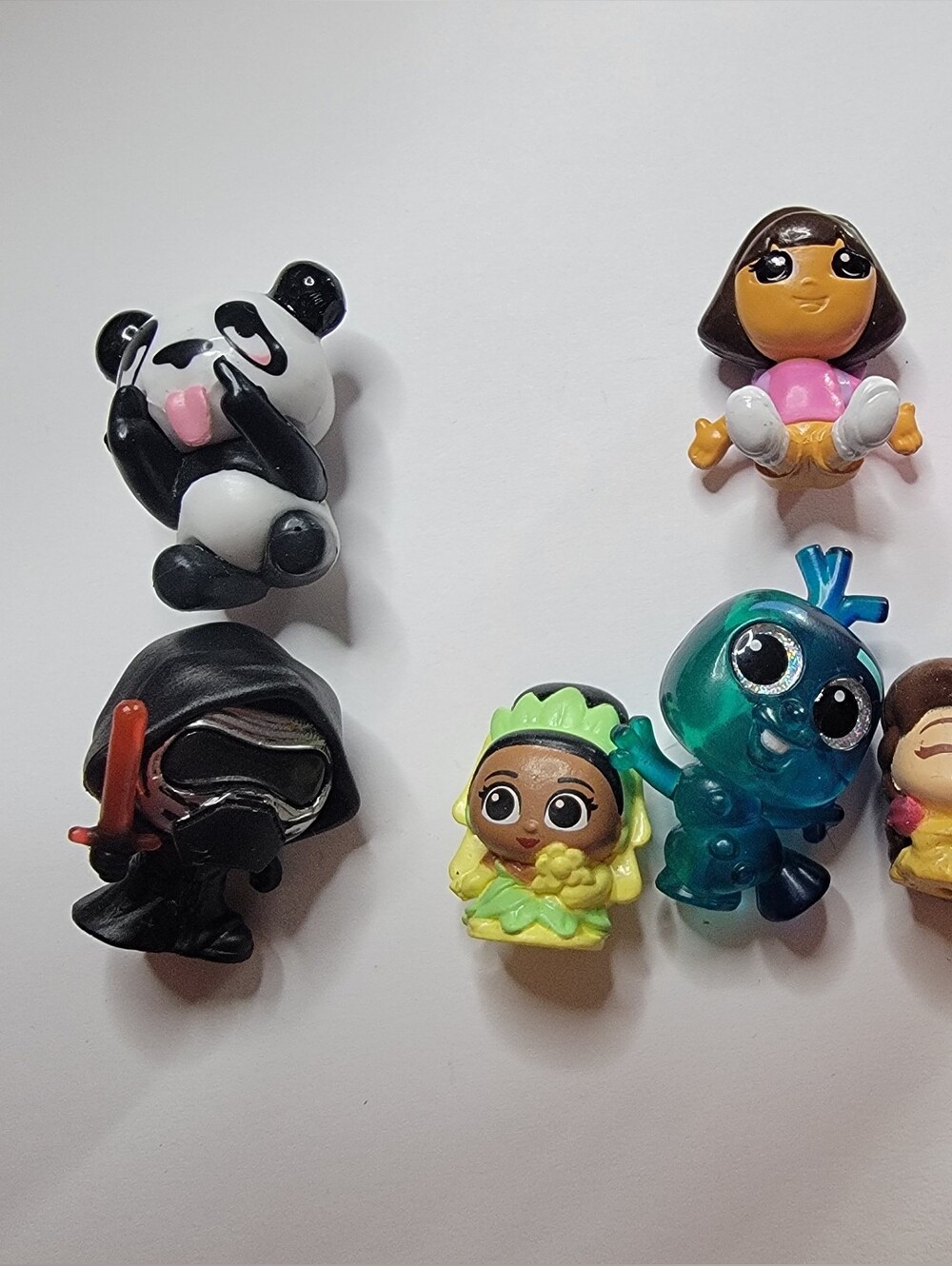 Disney Doorables & Princess Figures Lot 7pc Vader Snowman Tiana Belle
